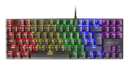 Mars Gaming MK80 Keyboard Gaming Mecanico - Tkl Compacto - Iluminacion RGB - Keys Imborrables - Switches Antip — image 1