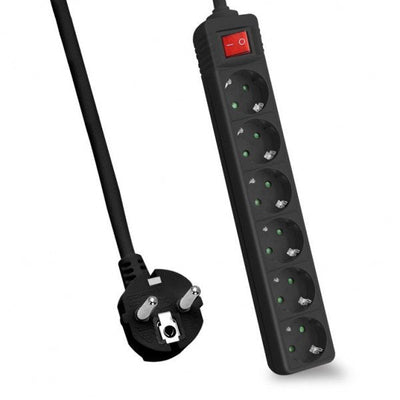 Helos Power Strip Classic, 6 Sockets Black 5,0M, With Switch — image 1