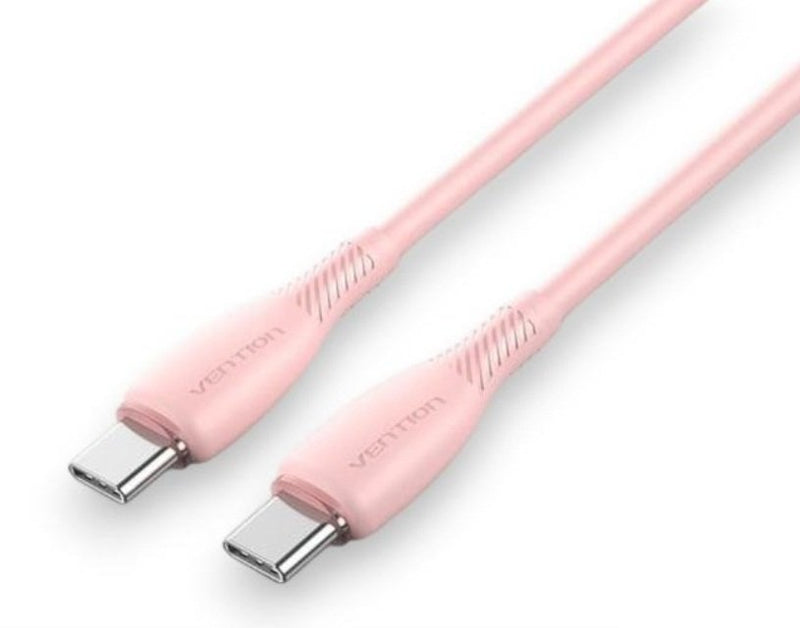 Vention USB Cable 2.0 Type-c Trwph USB Type-c Male USB Type-c Male Up To 100W 480Mbps 2M Pink