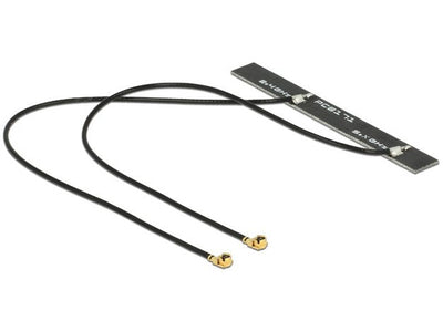 Delock Double Antenna WLAN Wi-Fi 6E Double Band 2 X Mhf® I Male 5 dBi And Pcb 2 X 15CM Internal Self-adhesive — image 1