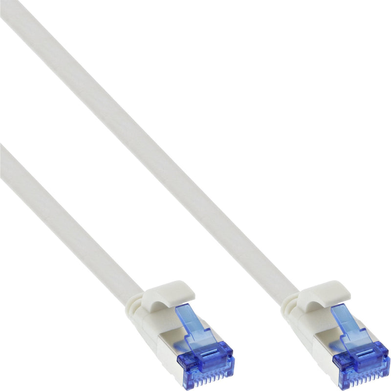 Inline Network Cable Flat , U/FTP, CAT.6A, Tpe Libre Halógenos, White 1M
