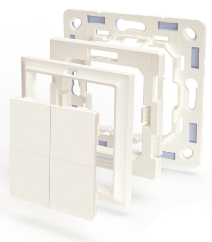 Shelly · Plug & Play Zubehör · \blu Wall Switch 4 Adapter Gira & Merten\ · White