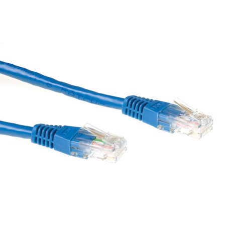 Blue 15 Meter U UTP CAT.6A Patch Cable With RJ45 Connectors