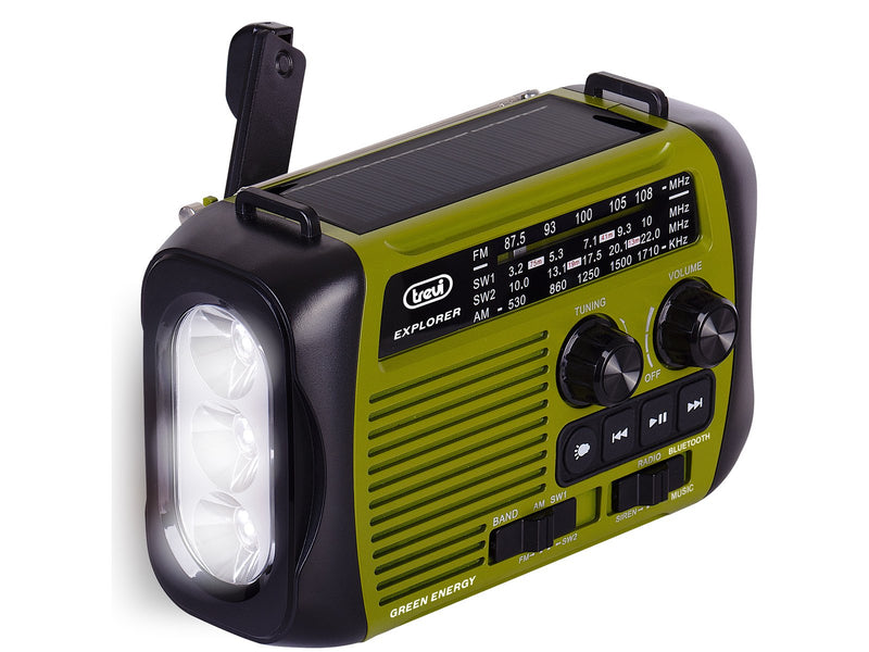 Trevi Radio Ra 7F30 Bt Explorer Radio Charging Solar & Dinamo Green