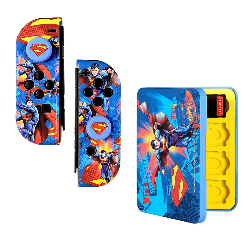 Fr-tec Carcasas Duras Protectoras Joycons Superman Nintendo Switch - Grips With Relieve Logo