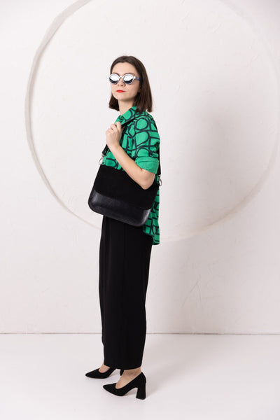 ASTORIA handbag - Black Suede — image 1