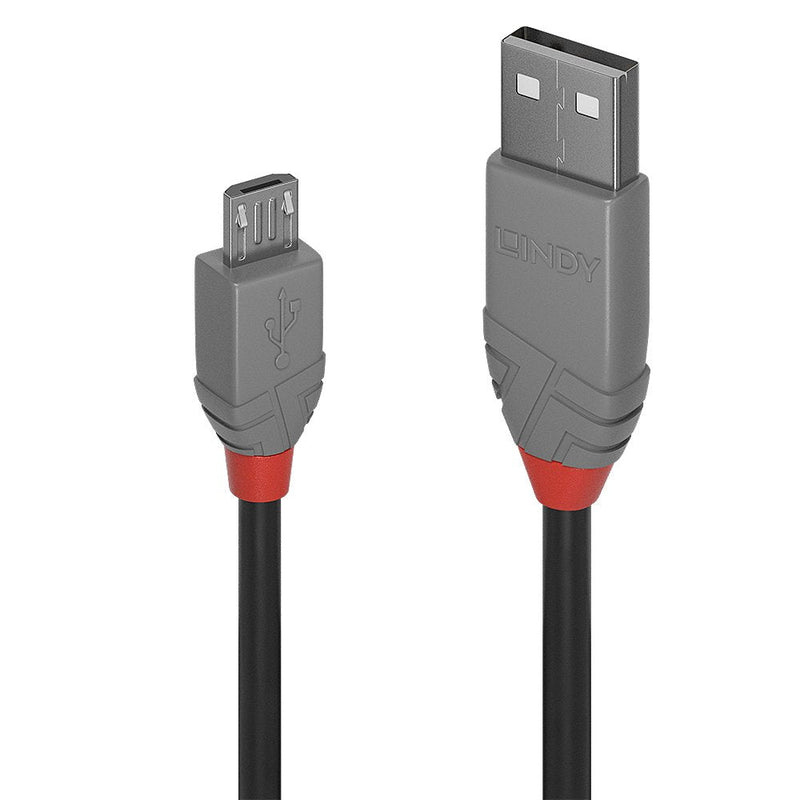 Lindy 36735 USB Cable 5M USB 2.0 USB a Micro-usb B Black Grey
