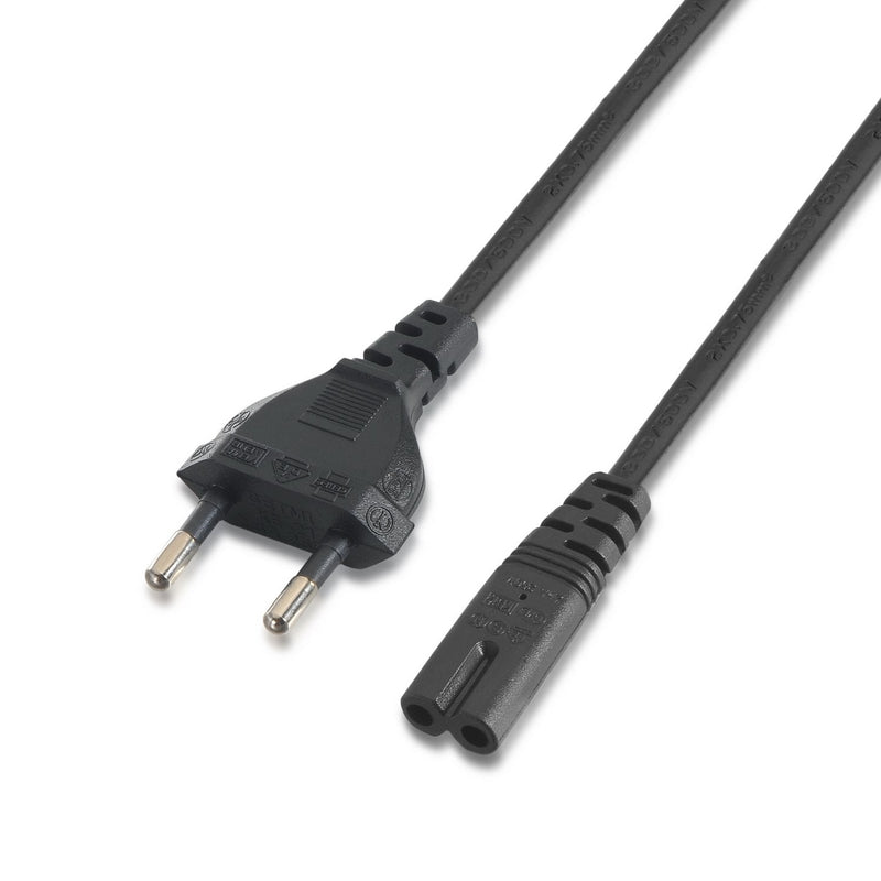 Aisens Cable Power Forma 8 - CEE7/16/M-C7/H - 1.50M - 100% Cobre Puro AWG18 - Black
