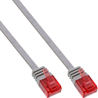 Inline Flat Ultraslim Network Cable U/UTP CAT.6 Gigabit Ready Grey 2M — image 1