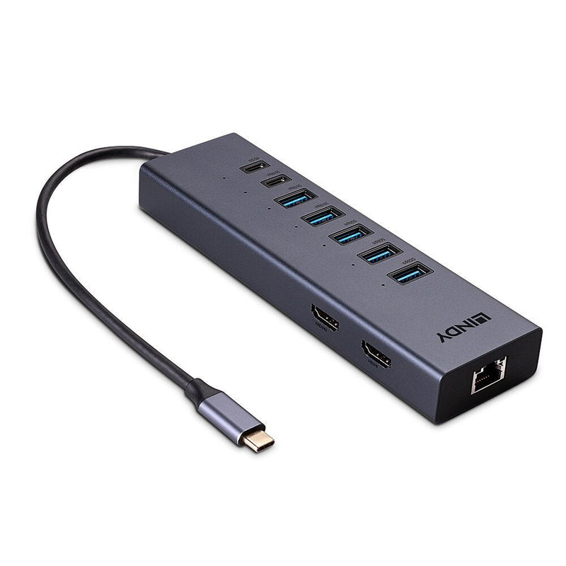 Lindy Dm-mini Duo, USB C Laptop Mini Dock 2X 4K HDMI