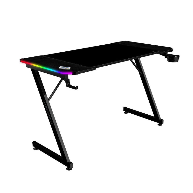 Mars Gaming Desk Gaming MGD-X120 RGB Black 120X60/ Mouse Pad XXL/ Stands Externos Bebidas And Headphones/ Gest