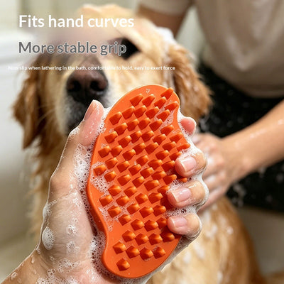 Pet Bath Brush Double-Sided Massage Brush Deshedding Brush