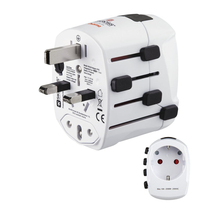 Hama World Travel Pro Adapter Plug Eléctrico Universal White