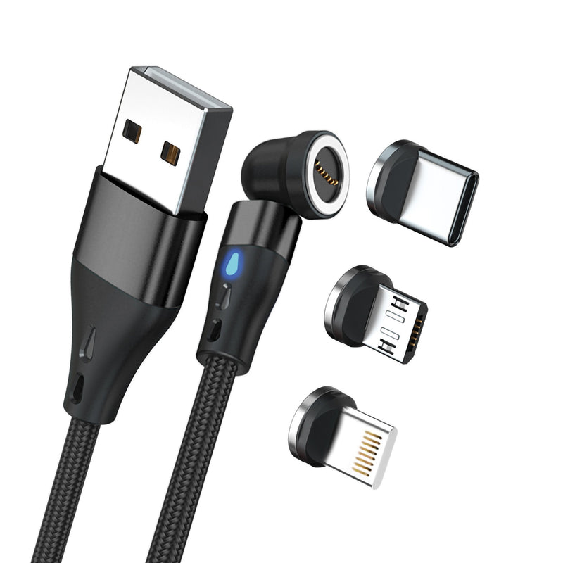Realpower Magnetic Cable 3 AMP,2M, Black With Adaptern