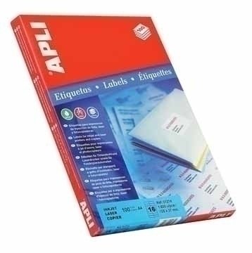 Apli Labels Autoadhesivas 01285 Printers Inkjet / Láser And FOTOCOPIADORAS48.5X25.4MMCANTOS Rectoscolor White — image 1