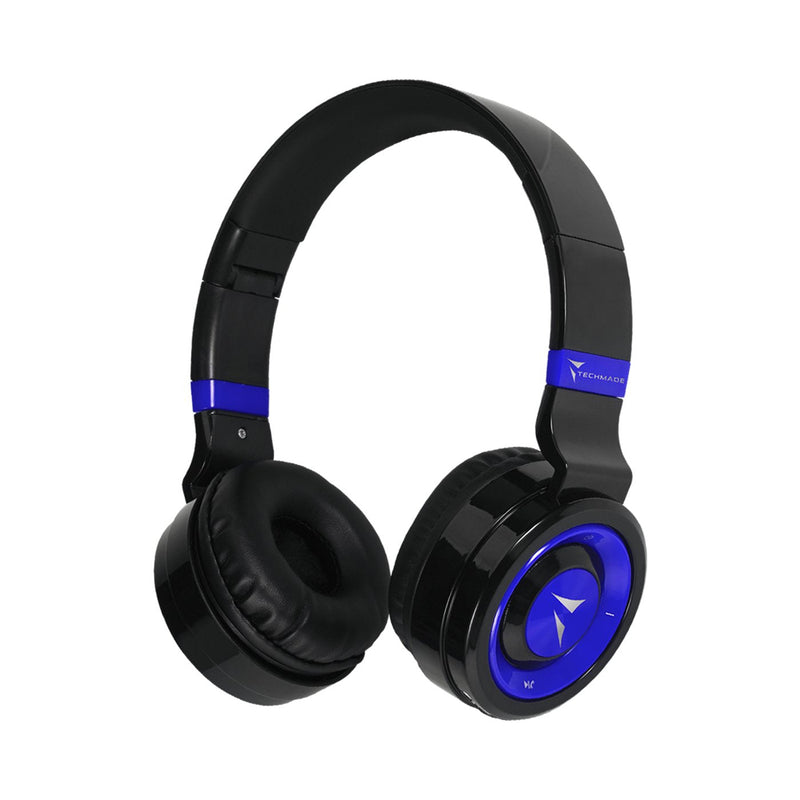 Techmade TM-046-BL Headphones Wireless And Alámbrico Microusb Bluetooth Black Blue
