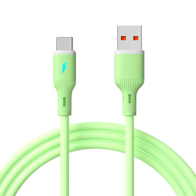 Akyga USB Cable AK-USB-64 USB a M USB Type-c M Ver. 2.0 18W 1M Green Silicone — image 1