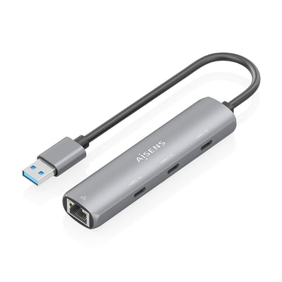 Aisens USB 3.0 Dock USB-A a Ethernet Gigabit + Hub 3x USB-C, Grey 15CM — image 1