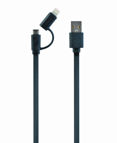 Gembird USB Cable 2.0A Micro USB And Lightning 1M Black — image 1