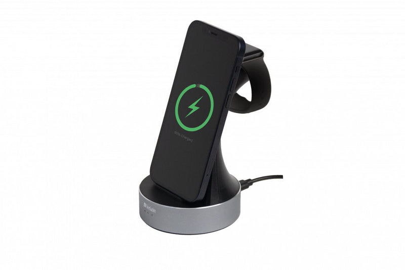 Verbatim Wireless Charger, 2-IN-1, Qi, Mfi, WCS-01, Black
