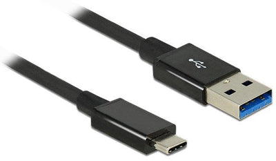 Delock USB Type-c Male USB Typ-a Male 1M Koaxial Black Premium — image 1