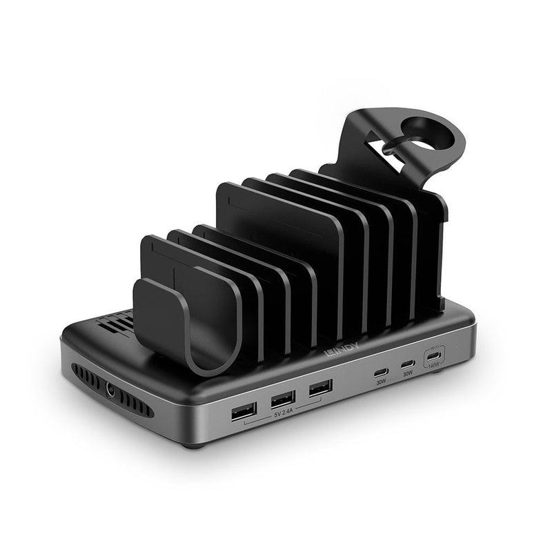 Lindy 73436 Estación Charging 6 Tablets & Smartphones 160W Aluminium Plastic Black Grey
