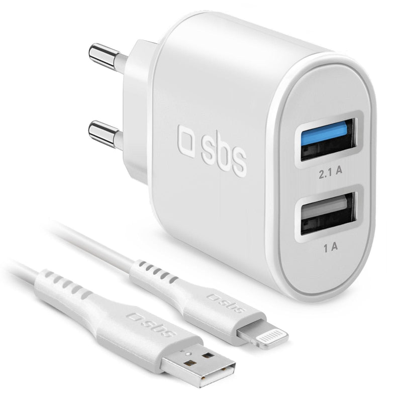Sbs Charger Travel 2x USB + Lightning Iphone