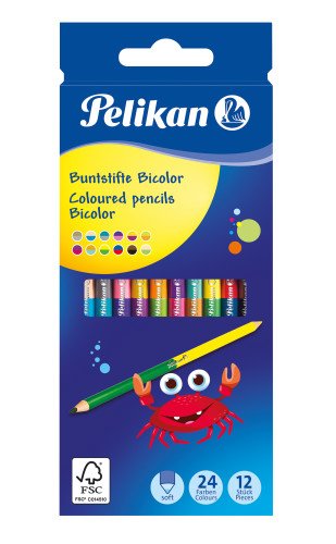 Pelikan Pencils Colours Wood Bicolor BRB12LN 24F Box Of 12 Pliegues — image 1