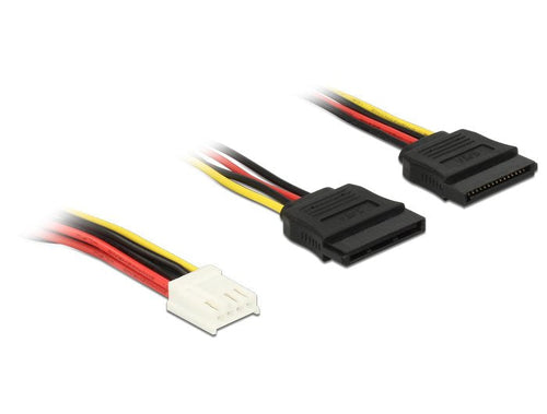Delock Cable Power 4 Pin Floppy Connector Female 2 X SATA 15 Pin — image 1