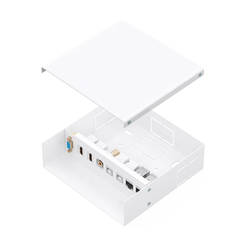 Aisens Box Of Conexiones VGA + JACK3.5 + 2x HDMI + 2x USB-B + 2x RJ45 CAT.6A STP, White