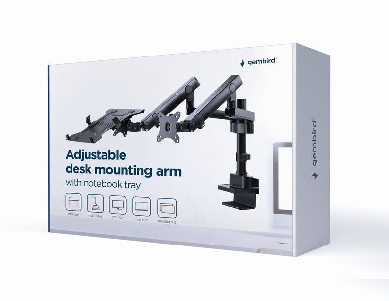 Gembird Desk Mount Adjustable 1 Monitor + 1 Laptop MA-DA3-02