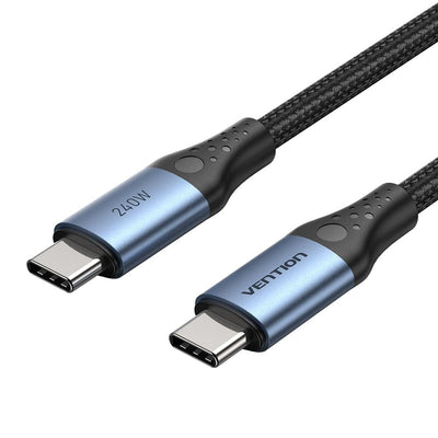 Vention USB Cable 2.0 Type-c 5A Trebd USB Type-c Male USB Type-c Male Up To 240W 480Mbps 50CM Blue And Black — image 1