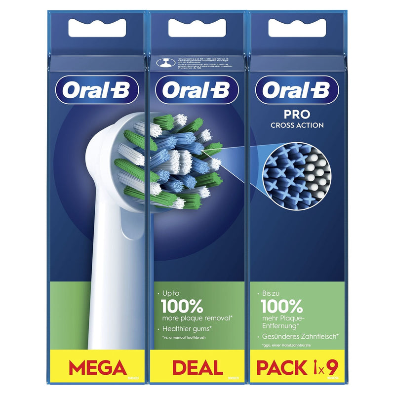 Replacement Head Brush Oral-b Pro Cross Action Pack 9 Units