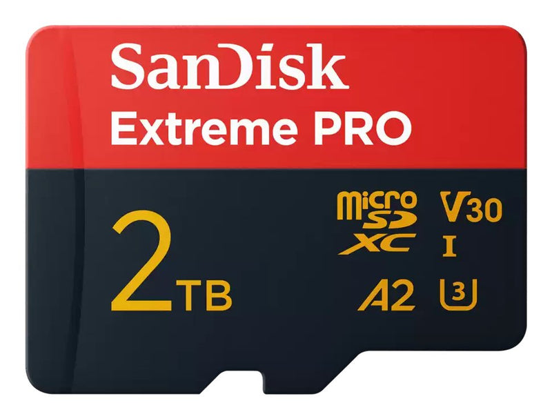 SanDisk Extreme Pro Memory Card Flash Adapter SD Included 2TB A2 / Video Class V30 / Uhs-i U3 Microsdxc Uhs-i