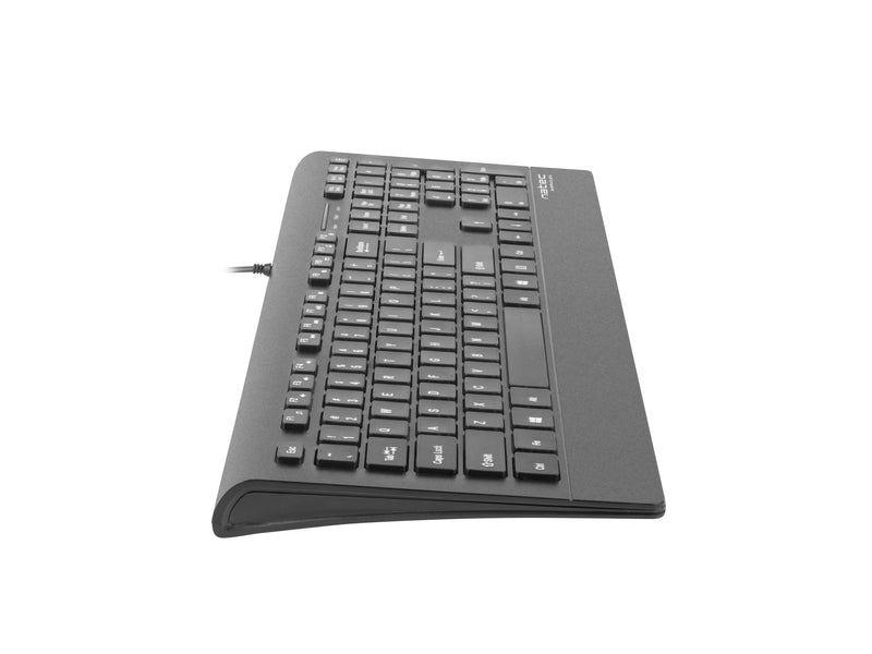 Natec NKL-0876 Mulitmedia Keyboard Barracuda Slim USB Us Layout Black