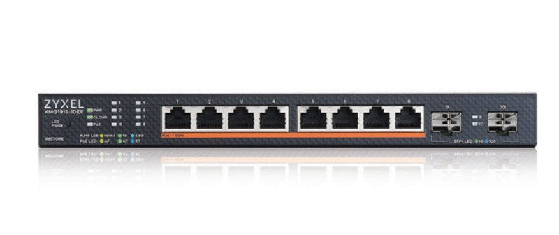 Zyxel Switch XMG1915-10EP 8 Ports 2,5 GbE, 2 Sfp +, 8X PoE + 802.3 Bt