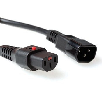 Powercord C13 IEC Lock - C14 Black 2M, PC1021 — image 1