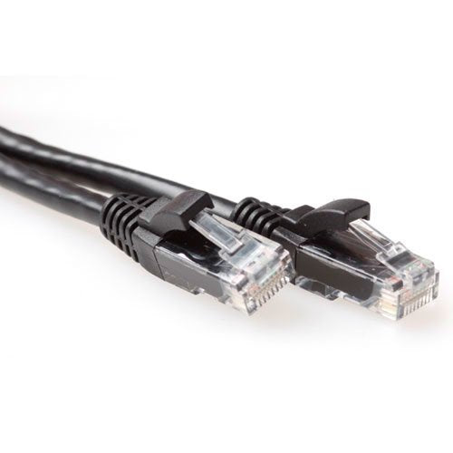 Black 15 Meter U UTP CAT.6A Patch Cable Snagless With RJ45 Connectors