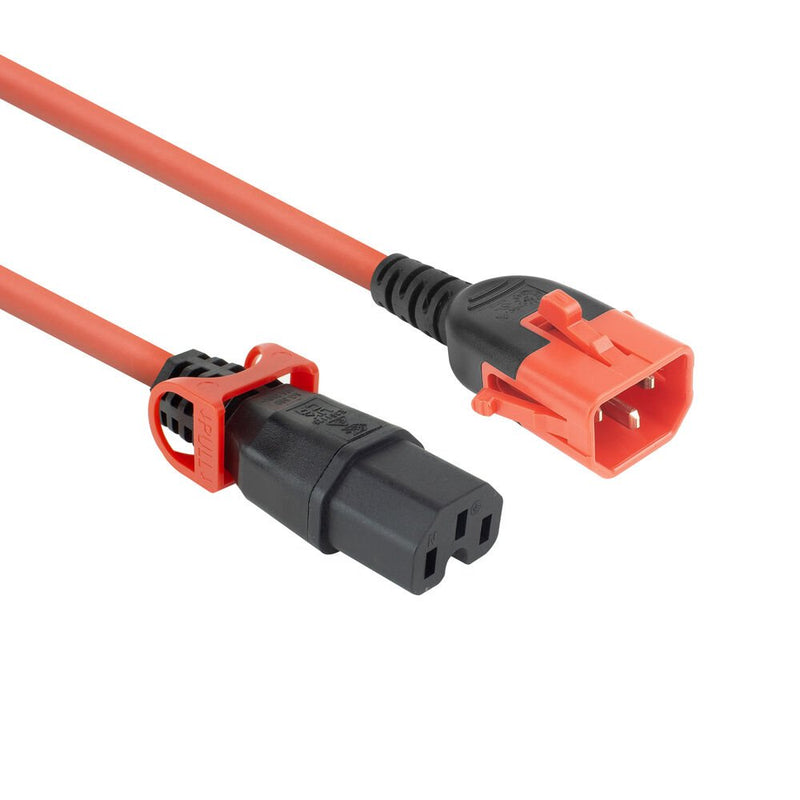 ACT Cable Extension C14 a C15 3,00M Red IEC Lock Dobe Lock