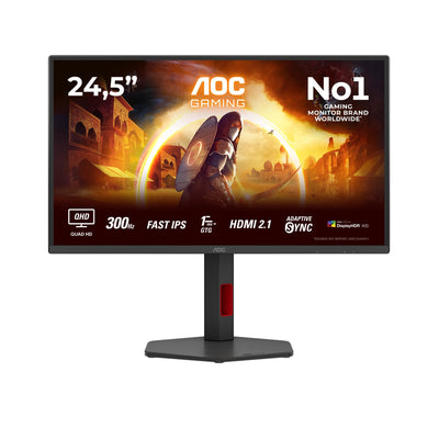 AOC Monitor G4 Q25G4SR 24.5 2560 X 1440 Pixels Quad HD LED Black Red — image 1