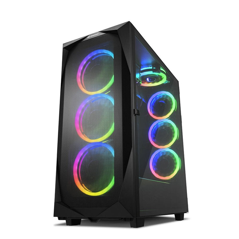 Sharkoon PC Case REV300 2XUSB3.0 RGB Without Power Supply Black