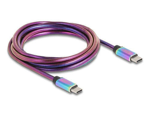 Delock Cable 81116 USB 2.0 USB Type-c With Cover Metálica Iridiscente PD 3.0 60W 2M — image 1