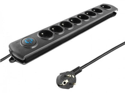 Qoltec 50113 Protector Contra Sobretensiones 8 Plugs 1,8M Black — image 1