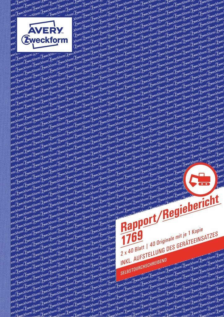 Avery Zweckform Rapport/Regiebericht - 40 Hoja - A4 (210 X 297MM)