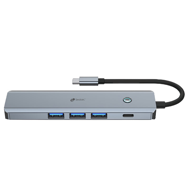 Leotec Docking Station 6EN1 1USB-C PD100 Power&datos 3USB3.0 1HDMI 4K 30HZ