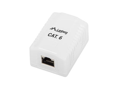 Lanberg Roseta Wall 1x RJ45 CAT.6 Connectors Idc Lsa Permite Cables 26-22 Awg White OS6-0001-W — image 1