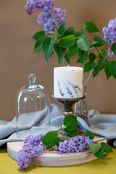 Hand-made Soy Wax Candle with Lavender Scent - White
