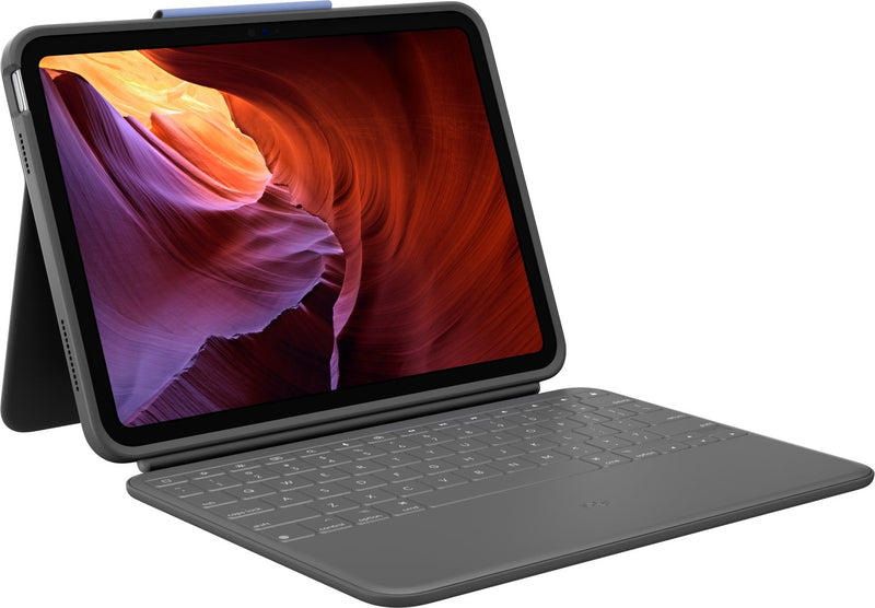 Logitech Case With Keyboard English Rugged Folio Graphite Smart Connector QWERTY Ee.uu. Comp. Ipad (10TH Gen)