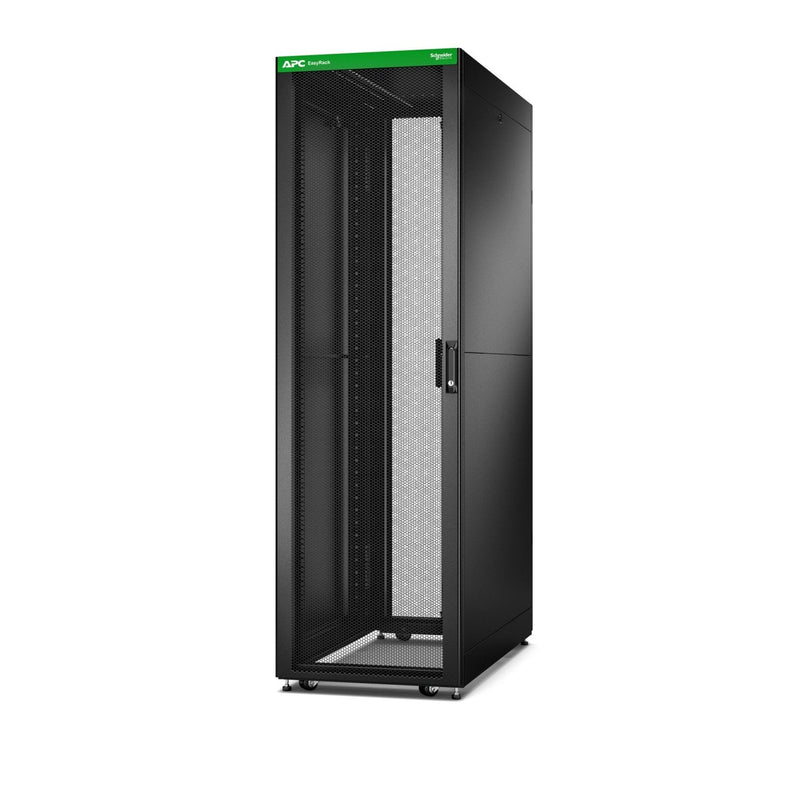 Apc Easy Rack 42U Black With Ceiling Wheels Feet 4 Stands And Paneles Laterales 1991H X 600W X 800D Mm