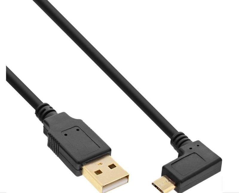 Inline Micro USB 2.0 USB Cable Type a Male a Micro-b Male Ángulo Black 0,5M